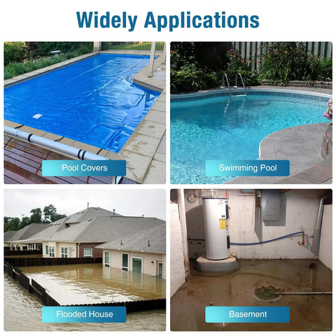 1 Hp Automatic Pool Cover Pump With 4500 GPH Submersible Water Pump, External Sensor Switch for pool, basement, and more