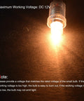 E10 Screw Base Miniature Bulbs For DC 12V Projects Packing Ten Warm Yellow Glow, illuminated, showing wiring and glow.