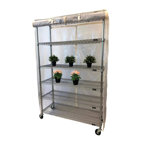 Tough As Nails Mesh Shelving Cover Keeps Your Setup Slick And Dustproof While Giving You Straight Up Great Visibility Fits Standard Thirty Six By Fourteen By Fifty Four Inch Rack Units Every Time with plants on shelves