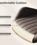 Mid Century Modern Office Chair Grey Faux Suede cushion highlighting breathable fabric and high density foam support.