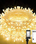 Coiled Indoor String Lights With Remote 33ft 100 LED Warm White Twinkle Fairy Lights For Bedroom Dorm Xmas Tree Wreath Garden Party