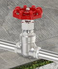 One Piece 304 Stainless Steel Gate Valve 2 Inch NPT Female Rotary Sluice Valve With Wheel Handle For Water Oil Gas Full Bore Sealing