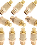 10 Pack 1/4 Inch Brass Pneumatic Mufflers To Quiet Down Loud Air Compressor Hiss Top Shelf Exhaust Silencer Filter with durable brass finish.