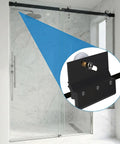 Close-up of installed 19mm Shower Door Rollers Replacement Set 6 Pieces For Sliding Doors, highlighting smooth operation.