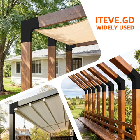 30 Degree Slant Pergola Bracket Kit For 4x4 Posts With 2 Way L Shaped Brackets And Stainless Steel Screws, Heavy Duty Outdoor Porch And Passageway Post Brackets, 4 Pack