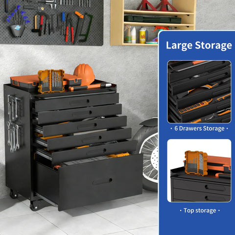 30 Inch Badass Steel Tool Cabinet, Multi Drawer Rolling Storage Chest With Lockable Casters, smooth glide action with tools organized.