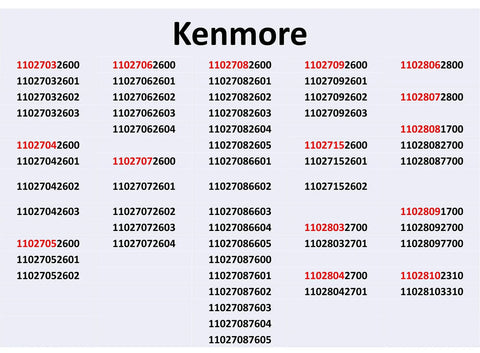 Heavy Duty Washing Machine Tub Bearing And Seal Kit Replacement For W10435302 showing product numbers for Kenmore models.