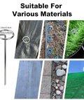 Heavy Duty Six Inch 8 Gauge Galvanized Landscape Staples For Lawn And Garden, Tough As Nails SOD Pins For Turf shown in use
