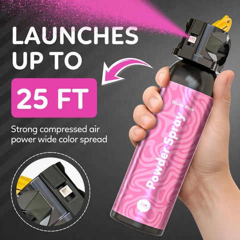 Sick Vibes Pink Smoke Bomb Powder Spray Launcher Kit For Outdoor Raves And Festivals Featuring Hella Biodegradable Color Burst and super quick cleanup, 25 FT launch range