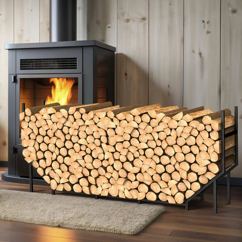 Heavy Duty Firewood Rack Outdoor With 880Lb Capacity 6 Ft Elevated Wood Storage On Weather Resistant Metal Frame 12 Support Legs Sturdy Indoor Or Outdoor Firewood Holder For Patio Porch Fireplace Backyard by a fireplace
