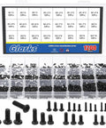 Built Tough Black Carbon Steel Phillips Pan Head Machine Screws 1200 Piece Heavy Duty Tiny Bolt Assortment With Organized Storage Box.