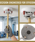 Top Grade Smoke Transducer Assembly Tool For High Ceilings With Rugged Aluminum Alloy Grip held during smoke alarm removal.