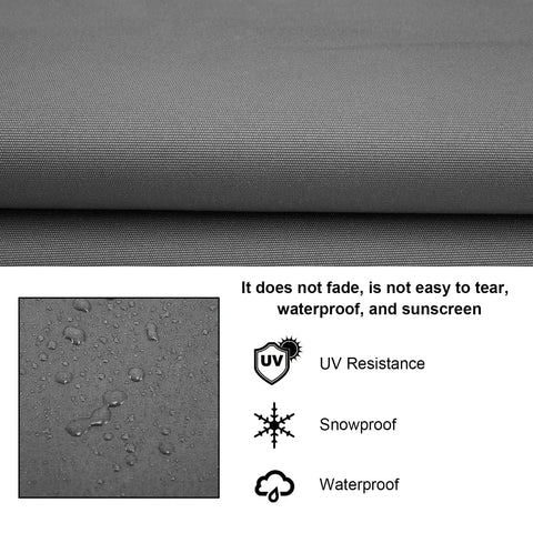 Heavy Duty 600D Oxford Waterproof Swing Seat Cover Replacement For 3 Seater Porch Patio Outdoor Benches Cushions Protection, gray fabric