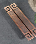 Oriental Style Barn Door Pull Handle Set For Interior And Exterior Use Dope Antique Push Pull Handle With Install Fittings