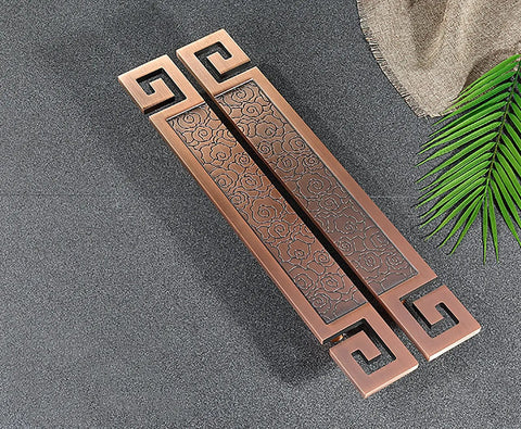 Rustic Barn Door Pull Handle For Interior And Exterior Use, Antique Style Dope Push Pull Hardware with engraved design