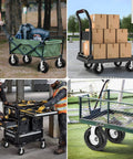Heavy Duty Pneumatic Casters 10 Inch 4 Pack With 2 Swivel And 2 Rigids, 1200 Lbs Capacity, on workbenches, carts, trolleys, wagons