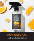Natural Stone Daily Cleaner And Wax Care Kit For Soapstone Slate And Concrete Surfaces spray bottle with lemon and orange.