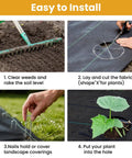 Steps to install 6 Ft By 300 Ft Heavy Duty Yard Work Ready Weed Barrier Fabric With 3.2 Oz Landscape Material And 20 U Shaped Staples