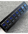2-8 Gang LED Toggle Switch Panel Waterproof 12/24V On Off Rocker Switch Block for Cars Boats RVs Jeeps Trucks Dual Light
