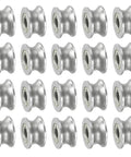 Premium Quality U Groove Bearings 20 Pack Carbon Steel Sealed Ball Bearings 4Mm Bore 13X7Mm Rail Roller Wheels in silver, showing multiple angles.