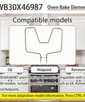 Oven Heating Element Replacement For GE Hotpoint Kenmore Ovens WB30X46987 Durable High Quality Part, compatible with multiple models