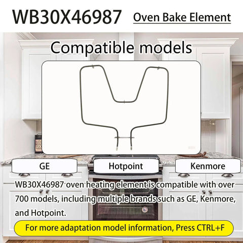 Oven Heating Element Replacement For GE Hotpoint Kenmore Ovens WB30X46987 Durable High Quality Part, compatible with multiple models