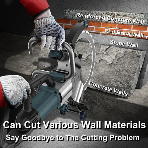 Pro Setup Electric Rotary Saw, 8800W Brushless Concrete Cutter Muscle cutting through various wall materials with precision.