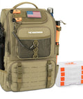 Fishing Tackle Backpack With Rod Holder And Four Tackle Boxes, 40/26L Capacity, Khaki, Oxford 600D Material, Fishing Gear