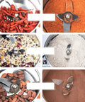 Powerful 2000g Stainless Steel Electric Grain Grinder Mill grinding peppers, grains, and nuts with durable blades and high speed.