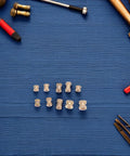 500 Piece Brass Knurled Threaded Nut Insert Kit For Mechanical And DIY Projects Pro Grade Sturdy Brass Embedding Nuts That Prevent Loosening Compatible With Plastic And Metal Parts Organized Storage Case brass inserts on blue mat