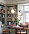 Large White Glass Globe Pendant Light With Plug In Cord Brushed Gold Ring Mid Century Modern Style For Kitchen Island