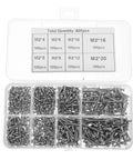 800 Piece M2 Self Tapping Wood Screws Set Round Head Carbon Steel Kit for Wood Furniture Assembly with 8 Compartment