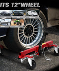 Get That Heavy Ride Sweeping across The Garage with This Badass Set of 4 Car Wheel Dollies, 12 inch wheel fit, hydraulic foot pedal for smooth lift.