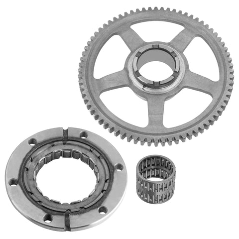 Top Shelf Starter Clutch One Way Bearing Sprag Assembly with Knockout Gear Idler and Needle Bearing Fits Honda TRX400EX Sportrax 400 Quick Fix 1999 to 2008 - 3-piece assembly with gear and bearing.