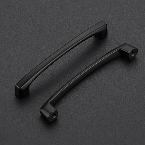 30 Pack 5 Inch Hole Center Kitchen Cabinet Handles Curved Black Zinc Alloy Drawer Pulls