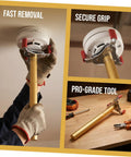 Full Size Heavy Duty Aluminum Claw Attachment For Snagging Ceiling Smoke Alarms Quick Up Top Extractor Hardware Smooth Operator Safety Inspection Gear in use not removing a ceiling smoke alarm.