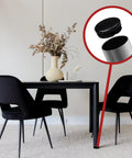 1 Inch Ribbed Plastic Hole Plugs For 3/4 To 15/16 Inch Round Tubing Black End Caps in elegant dining room setting