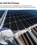 Heavy Duty Solar Panel Clamp Kit Includes Ten Piece Anodized Aluminum Z Bracket Set For Rv Tile House Roof Universal Rail Mount Plug And Play No Sweat Setup with solar rail end clamps.