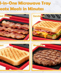 Fast Crispy Microwave Sandwich Maker With Adjustable Silicone Strap making bacon, sandwich, toast, and meat pie