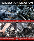 ISINLASSO 36-in-1 steel bearing puller kit for cars, motorcycles and machinery; four-view application collage.