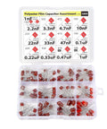 Premium Metalized Film Capacitor Assortment 415 Pieces Spanning 100 Volts 250 Volts 400 Volts Offers Top Tier Reliability For Your Favorite Weekend Warrior Build in organized storage box.