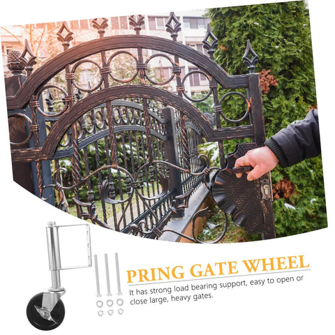 Heavy Duty Spring Loaded Gate Caster Wheel For Outdoor Fence Yard Projects Rock Solid 75kg Load Rating butter glide action on large gate.