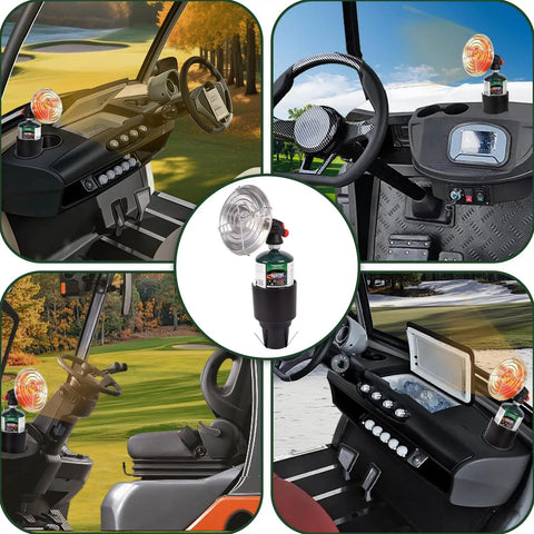Portable Propane Golf Cart Heater With Cup Holder, 4100 BTU Self Ignition, Cordless Outdoor Golf Cart Accessory in various carts