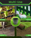 Multi-use guide for 200 Pack 6 Inch U Shaped Landscape Staples With Hook 11 Gauge Heavy Duty Galvanized Garden Stakes.