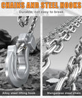 Beefy Aluminum Alloy Hand Chain Hoist 1 Ton Capacity 2200 Lb with alloy steel lifting hook and manganese steel chain