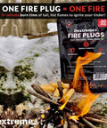 Waterproof Windproof Fire Plugs 50 Pack Fire Starter Pellets For Campfires, Emergencies, Survival, fire pit with package displayed
