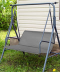 Thick 600D Oxford Waterproof Swing Seat Cover Replacement for 3 Seat Outdoor Patio Garden Benches Cushions Protection Gray