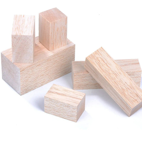 12 Pcs Balsa Wood Blocks For Carving Kit With 4 Sizes For Whittling And Craft Projects Unfinished Wood Blocks Made For DIY