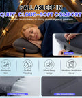 Woman sleeping on Ultralight Camping Pillow With Thick TPU Bladder For No Leak Support Compact Air Pillow in tent