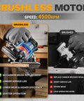 Brushless motor comparison for Heavy Duty 20 Volt Cordless Circular Saw Featuring Brushless Motor And 185 Mm Blade 4500 Rpm Speed.